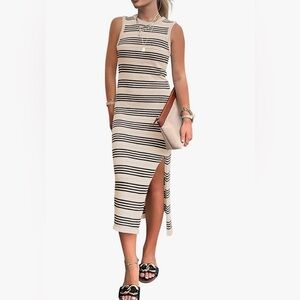 BTFBM Sleeveless Striped Summer Dress